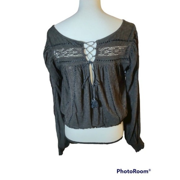 free people Brown Boho Crop Top, Size Small - Picture 1 of 5